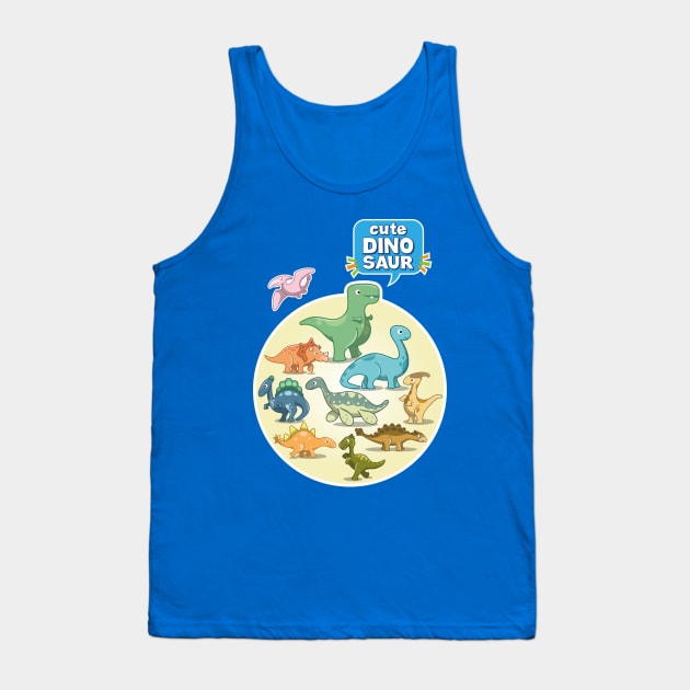 Cute Dinosaur Tank Top by King-Print